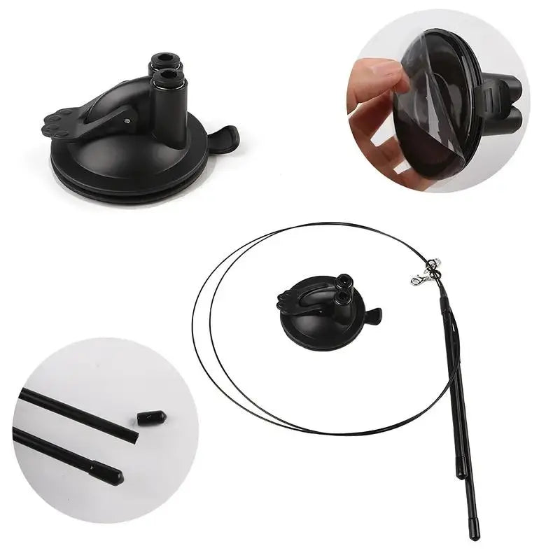 Bird-Shaped Cat Teaser Toy Set, Simulated Bird Wand with Suction Cup and Bell, Interactive Cat Toy for Home, Kitten Teasing Wand